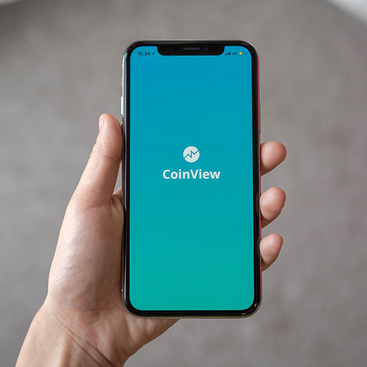 coin view app being opened on phone