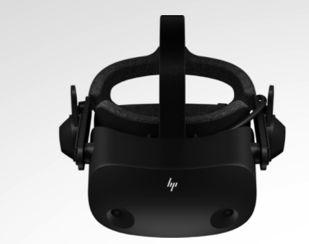 virtual reality black hp headset white background