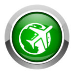 plane logo on green button icon for teacher support pages