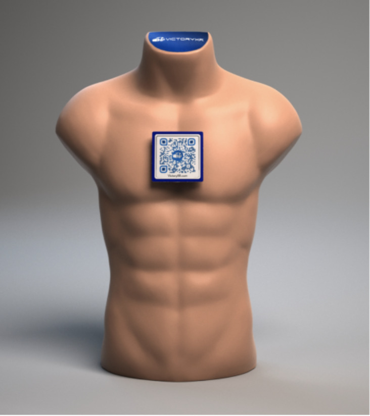 victor torso graphic with victoryxr and qr code