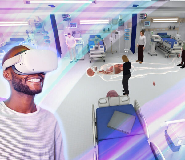 Man Wearing Meta Quest 2 VR Headset VXRLabs CTE Flyer