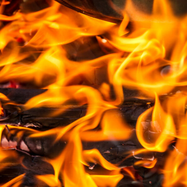 Close-up of of burning fire