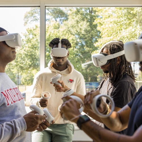 Morehouse College students learning in a VictoryXR Academy VR experience together